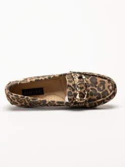 Novita - Parma - Leopardfärgade loafers i mocka