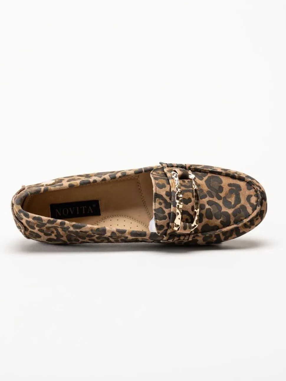 Novita - Parma - Leopardfärgade loafers i mocka