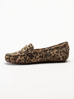 Novita - Parma - Leopardfärgade loafers i mocka