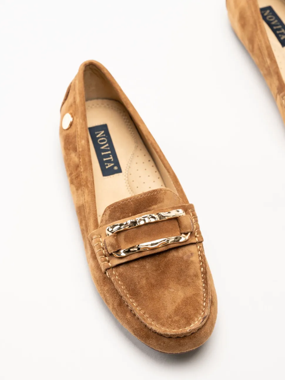 Novita - Parma - Ljusbruna loafers i mocka