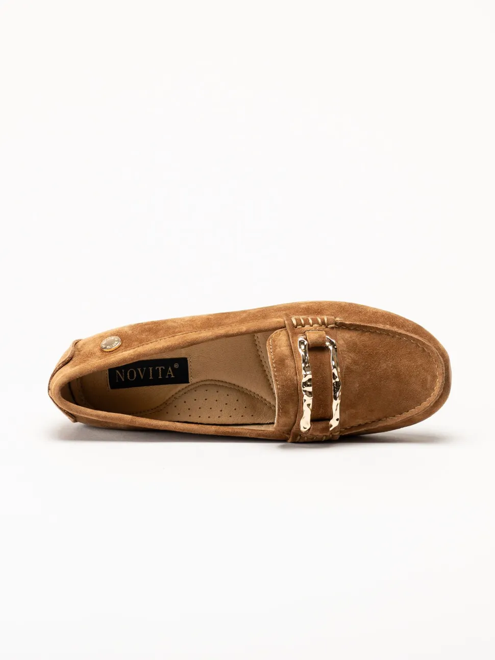 Novita - Parma - Ljusbruna loafers i mocka
