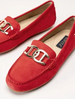 Novita - Parma - Röda loafers i mocka