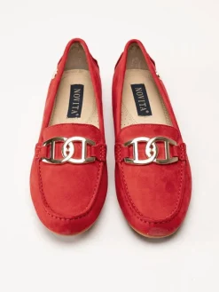 Novita - Parma - Röda loafers i mocka