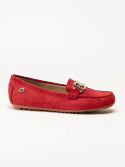 Novita - Parma - Röda loafers i mocka