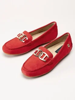 Novita - Parma - Röda loafers i mocka