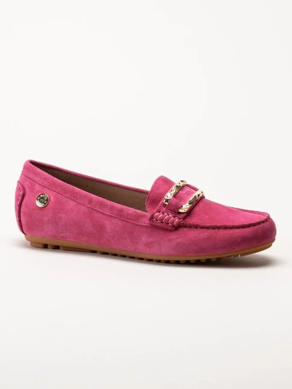 Novita - Parma - Rosa loafers med guldfärgat spänne