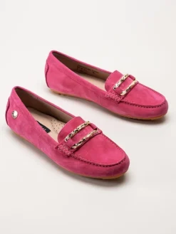 Novita - Parma - Rosa loafers med guldfärgat spänne