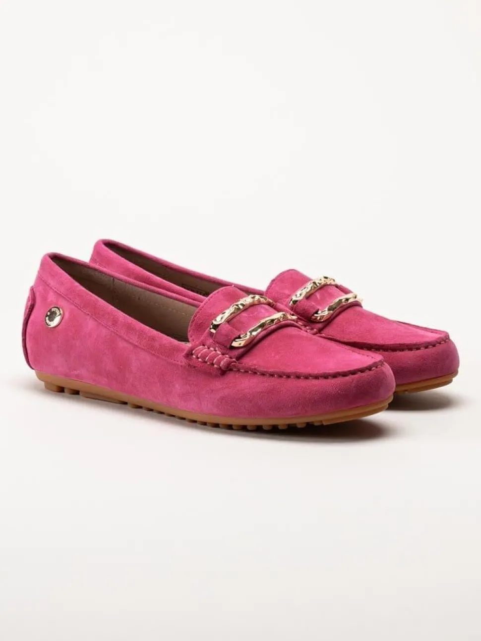 Novita - Parma - Rosa loafers med guldfärgat spänne