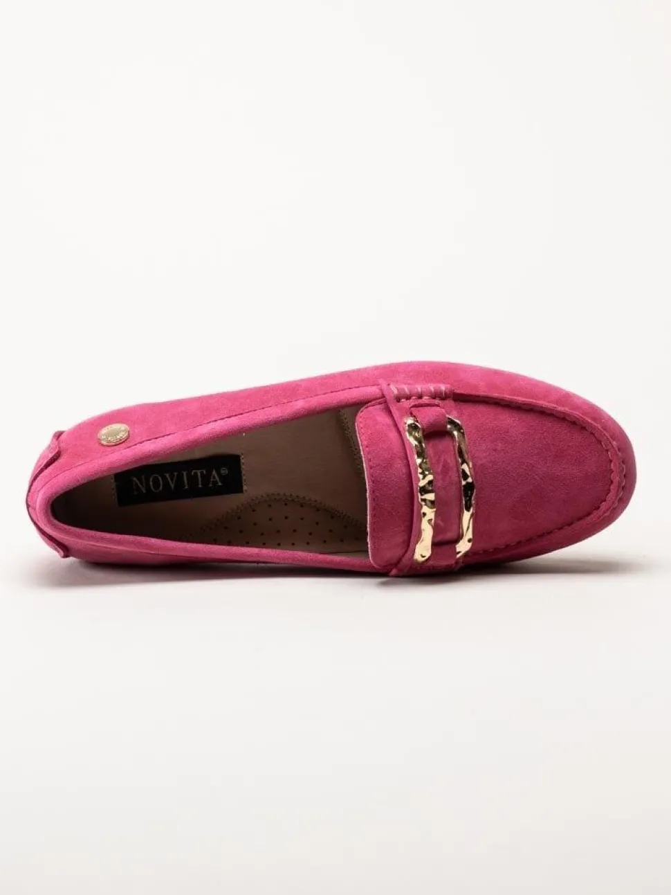 Novita - Parma - Rosa loafers med guldfärgat spänne