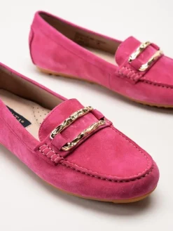 Novita - Parma - Rosa loafers med guldfärgat spänne
