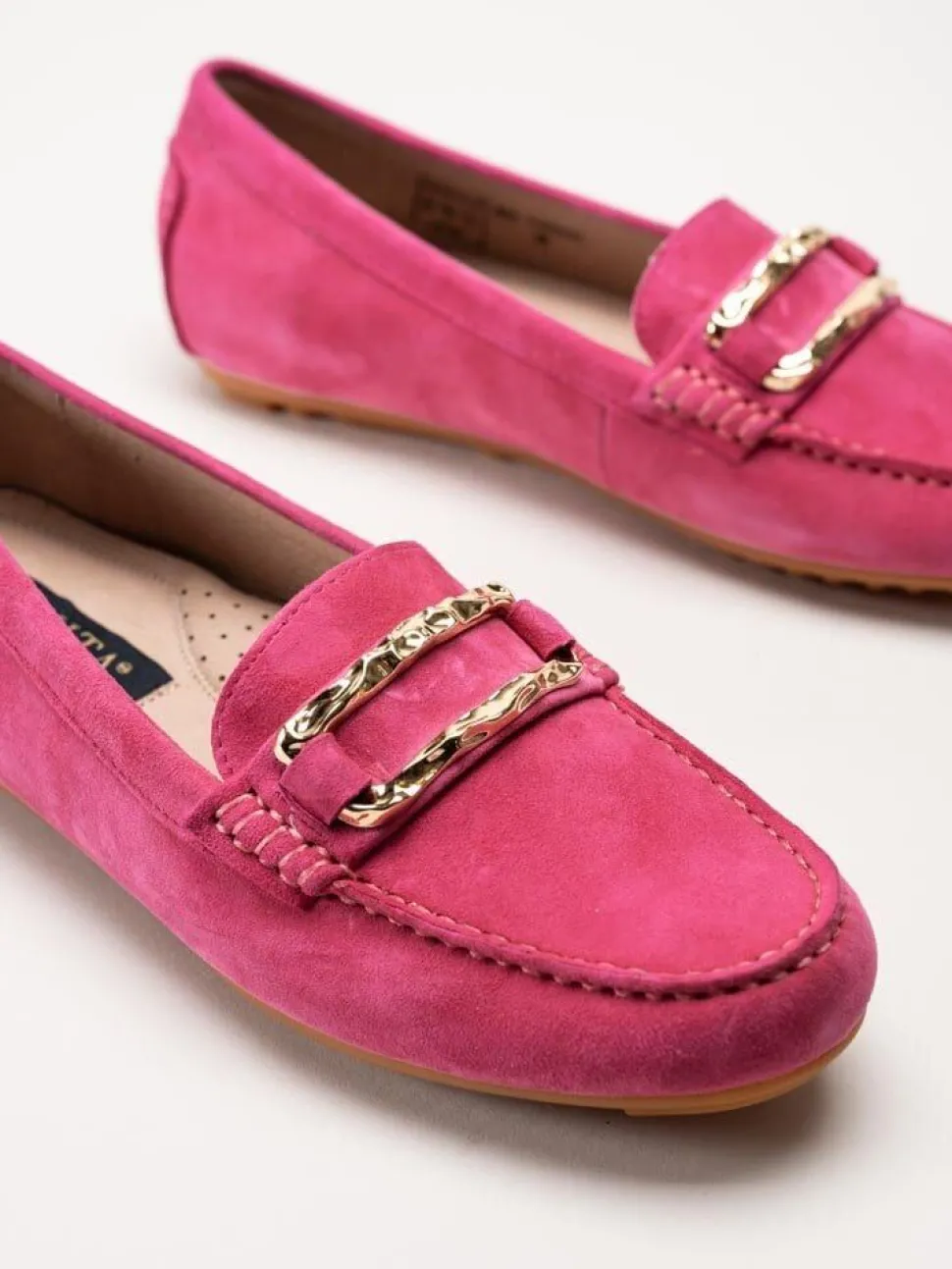 Novita - Parma - Rosa loafers med guldfärgat spänne