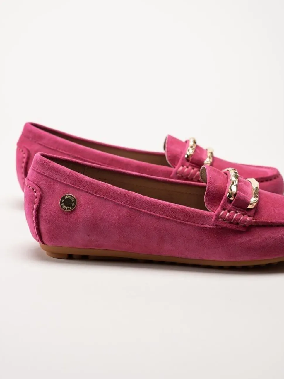 Novita - Parma - Rosa loafers med guldfärgat spänne