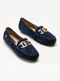 Novita - Parma Royal - Marinblå loafers i mocka
