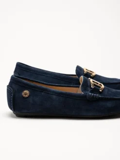 Novita - Parma Royal - Marinblå loafers i mocka