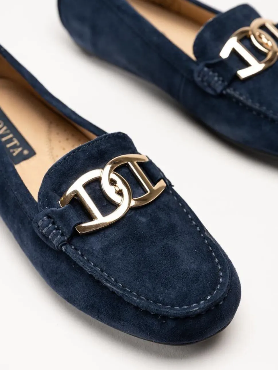 Novita - Parma Royal - Marinblå loafers i mocka