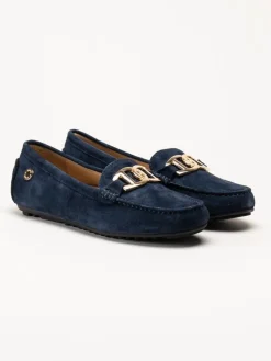 Novita - Parma Royal - Marinblå loafers i mocka