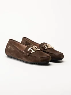 Novita - Parma Royal - Mörkbruna loafers i mocka