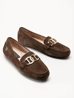 Novita - Parma Royal - Mörkbruna loafers i mocka