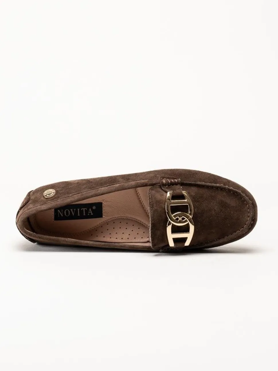 Novita - Parma Royal - Mörkbruna loafers i mocka