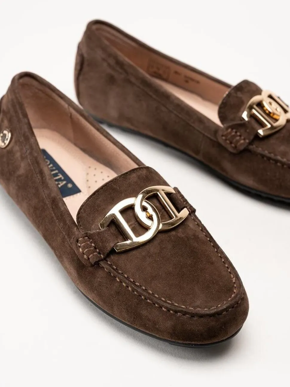 Novita - Parma Royal - Mörkbruna loafers i mocka