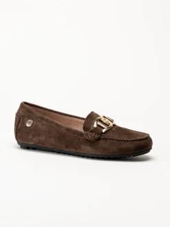 Novita - Parma Royal - Mörkbruna loafers i mocka