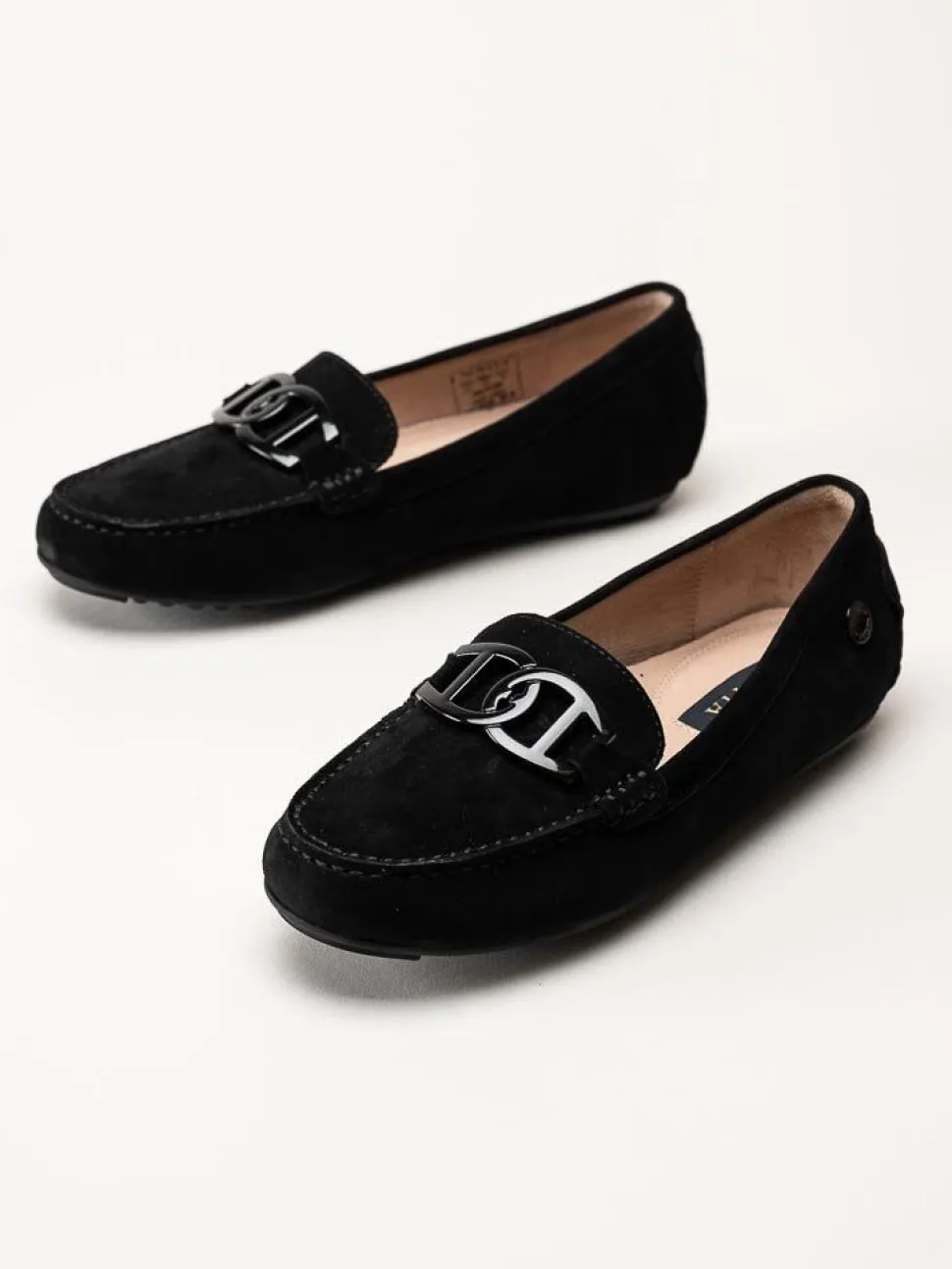 Novita - Parma - Svarta loafers i mocka