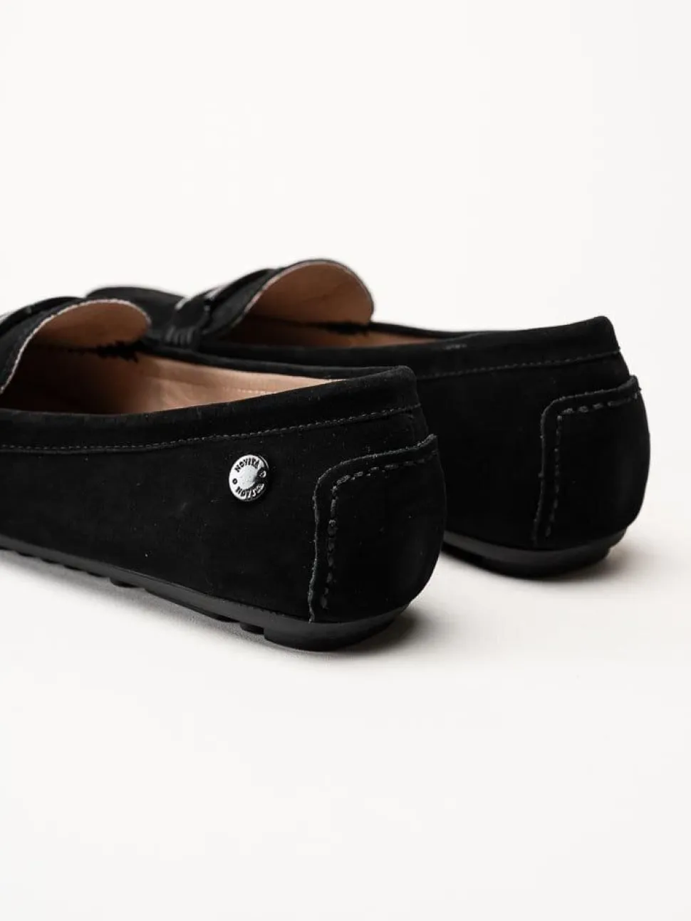 Novita - Parma - Svarta loafers i mocka