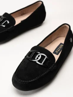 Novita - Parma - Svarta loafers i mocka
