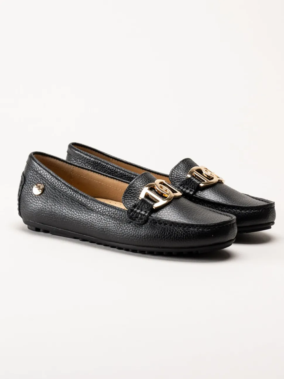 Novita - Parma - Svarta loafers i skinn