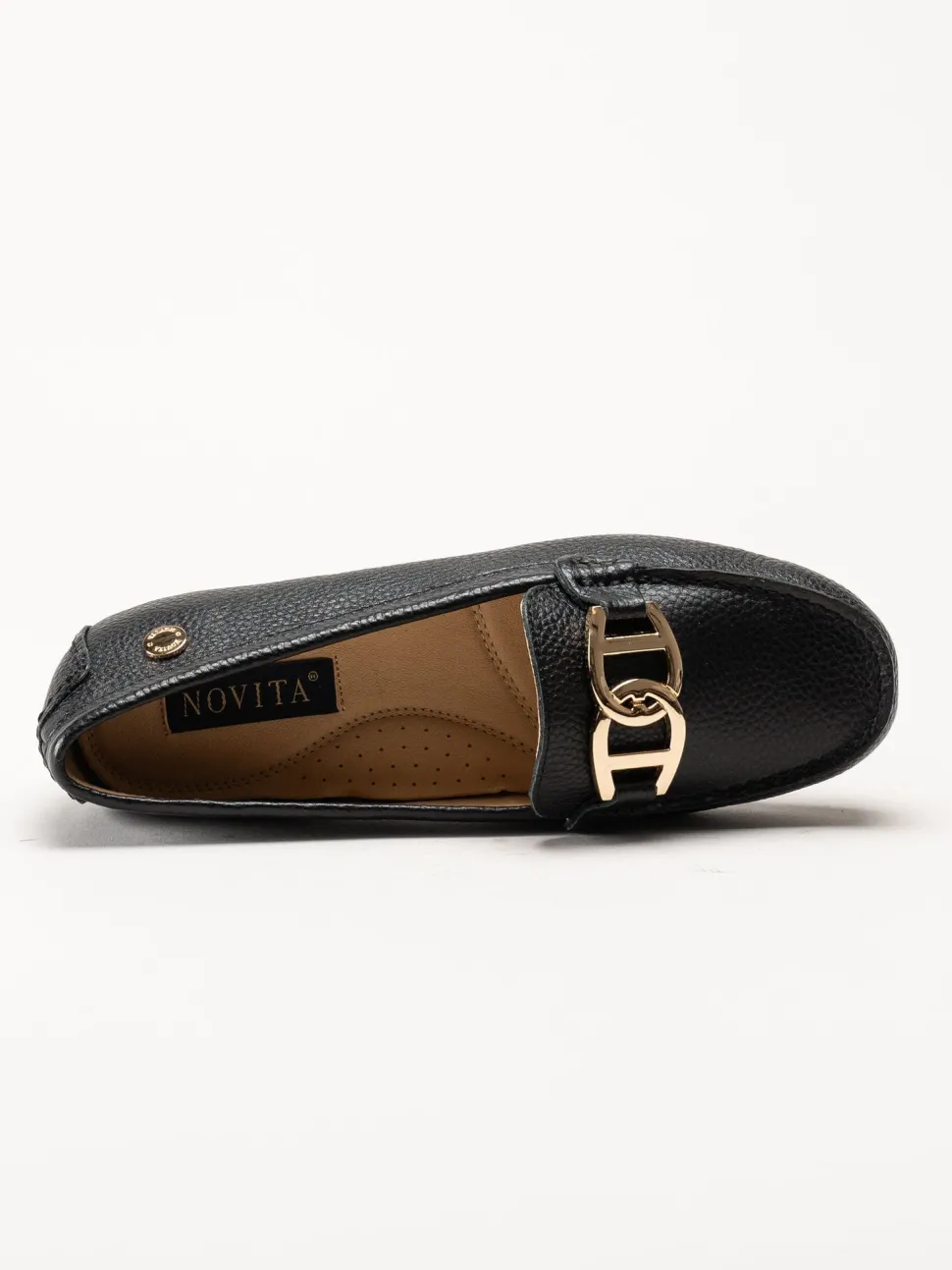 Novita - Parma - Svarta loafers i skinn