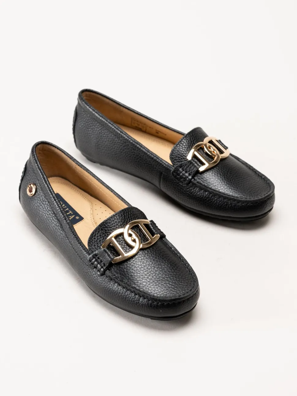 Novita - Parma - Svarta loafers i skinn