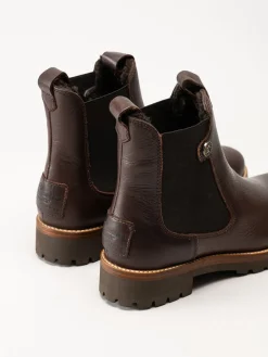 Panama Jack - fransesca Igloo - Bruna fårskinnsfodrade boots i skinn