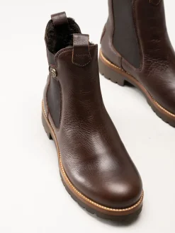 Panama Jack - fransesca Igloo - Bruna fårskinnsfodrade boots i skinn