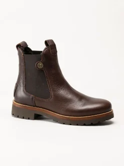 Panama Jack - fransesca Igloo - Bruna fårskinnsfodrade boots i skinn