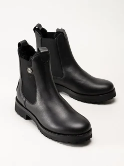 Panama Jack - fransesca Igloo - Svarta fårskinnsfodrade boots i skinn