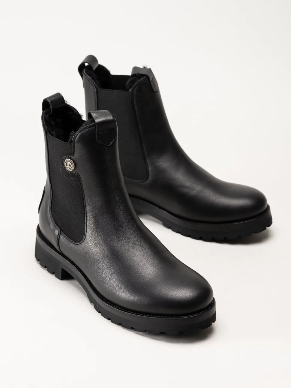 Panama Jack - fransesca Igloo - Svarta fårskinnsfodrade boots i skinn