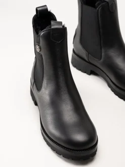 Panama Jack - fransesca Igloo - Svarta fårskinnsfodrade boots i skinn