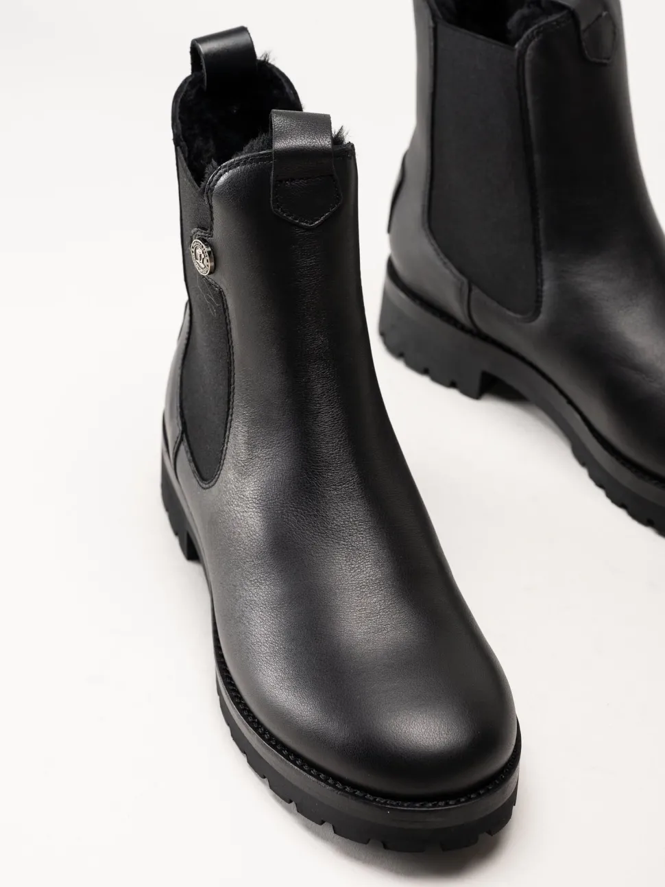 Panama Jack - fransesca Igloo - Svarta fårskinnsfodrade boots i skinn