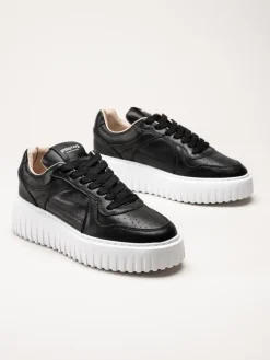 Philip Hog - Nina - Svarta platåsneakers i skinn