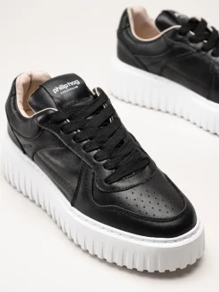 Philip Hog - Nina - Svarta platåsneakers i skinn