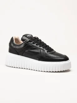 Philip Hog - Nina - Svarta platåsneakers i skinn