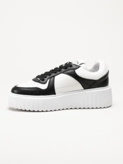 Philip Hog - Nina - Svart-vita platåsneakers i skinn