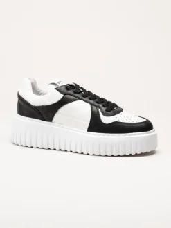 Philip Hog - Nina - Svart-vita platåsneakers i skinn
