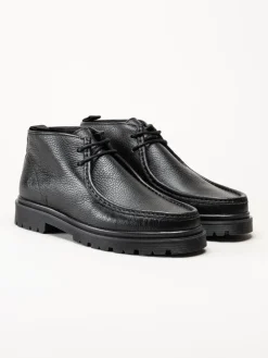 Playboy Footwear - Cowen - Svarta kängor i skinn