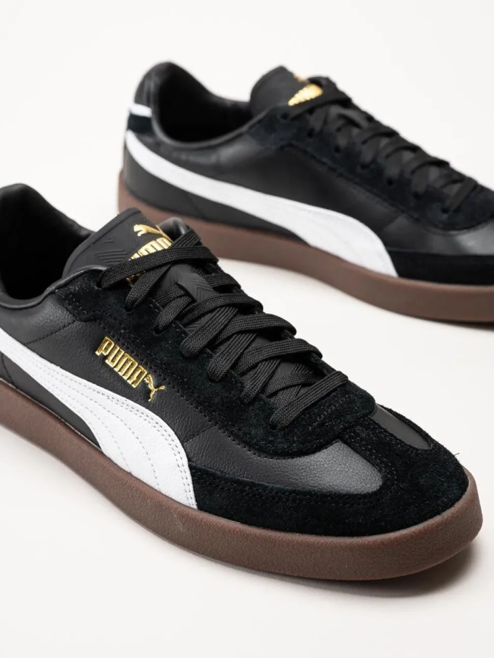 Puma - Club II Era - Svarta retrosneakers i skinn