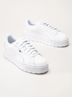 Puma - Karmen II L - Vita platåsneakers i skinn