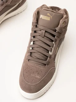Puma - Shuffle Downtown Mid Wtr - Bruna fodrade sneakers i mocka