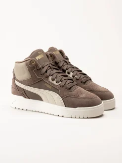 Puma - Shuffle Downtown Mid Wtr - Bruna fodrade sneakers i mocka
