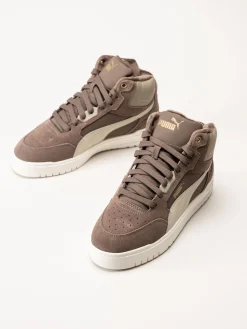 Puma - Shuffle Downtown Mid Wtr - Bruna fodrade sneakers i mocka