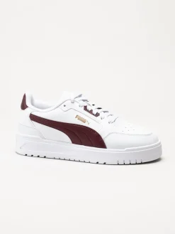 Puma - Shuffle Downtown - Vita sneakers med vinröda partier